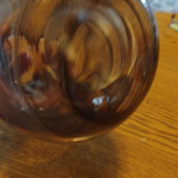 Brown Swirl Decorative Glass Vase - Picture 3 of 6